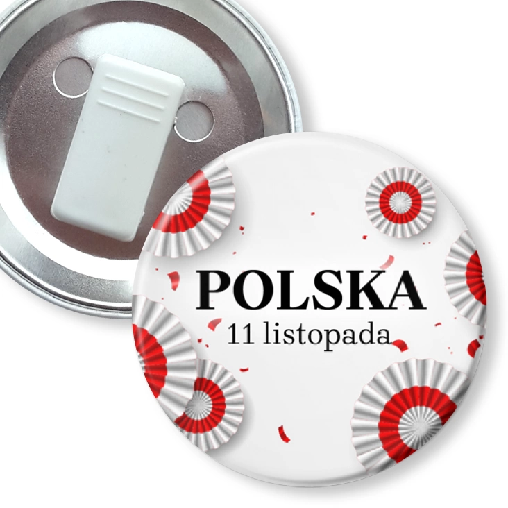 przypinka z żabką Polska kokardy narodowe