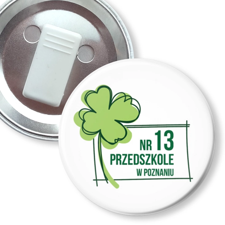 przypinka z żabką Przedszkole nr 13 w Poznaniu