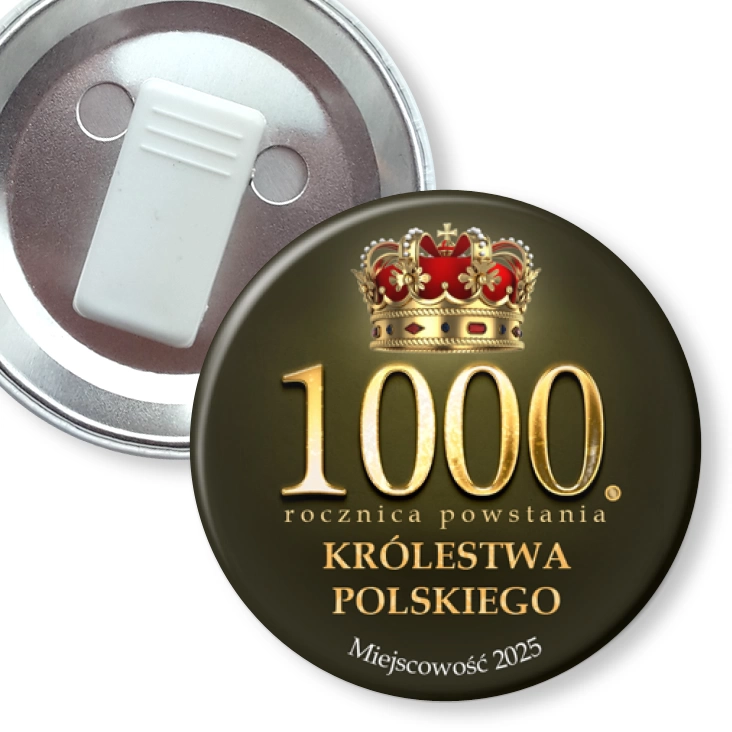 przypinka z żabką 1000. rocznica powstania Królestwa Polskiego