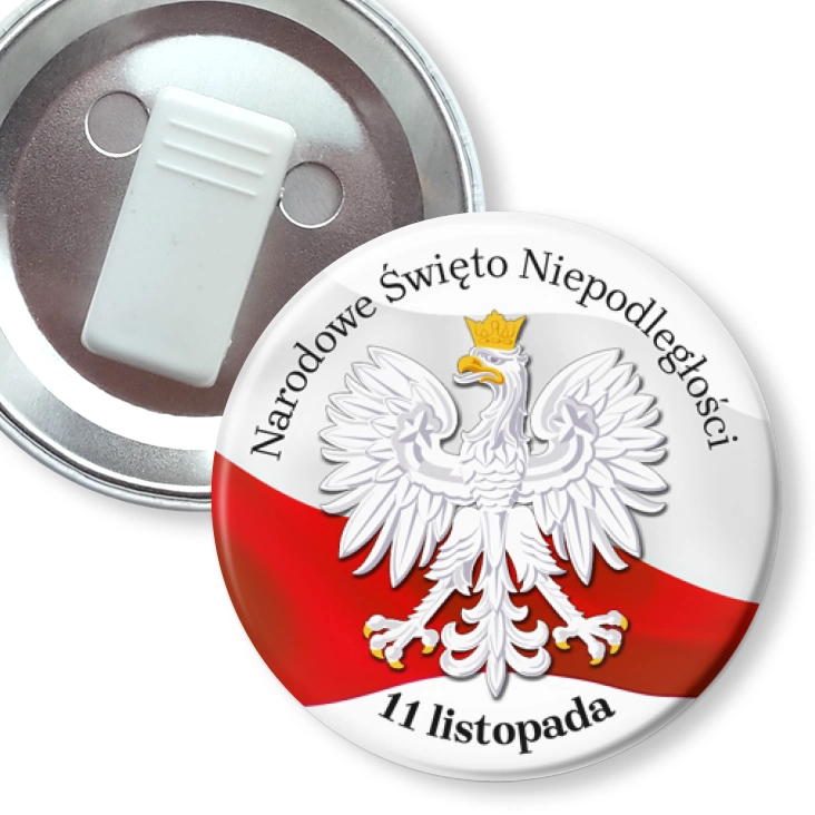 przypinka z żabką 11 listopada Narodowe Święto Niepodległości