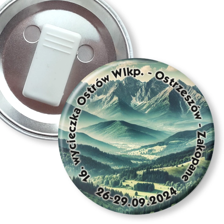 przypinka z żabką 16. wycieczka Ostrzeszów - Ostrów Wlkp. - Zakopane