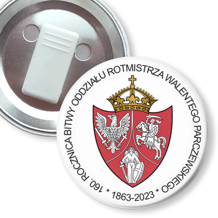 przypinka z żabką 160. Rocznica bitwy Oddziału Rotmistrza Walentego Parczewskiego