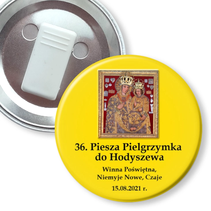 przypinka z żabką 36. Piesza Pielgrzymka do Hodyszewa