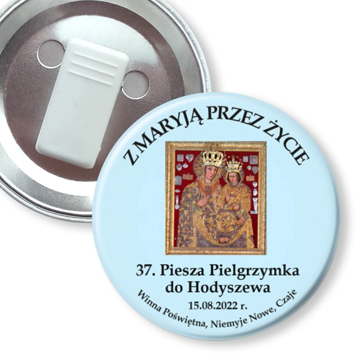 przypinka z żabką 37. Piesza Pielgrzymka do Hodyszewa