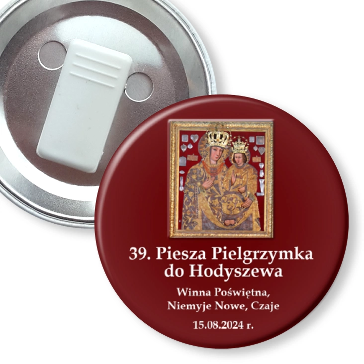 przypinka z żabką 39. Piesza Pielgrzymka do Hodyszewa