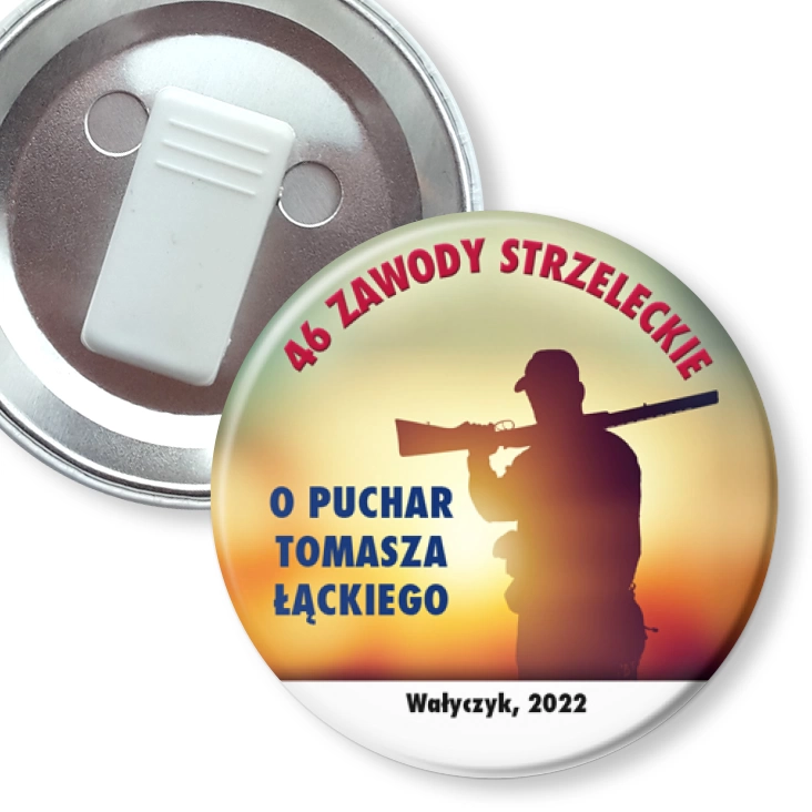 przypinka z żabką 46 Zawody Strzeleckie o Puchar Tomasza Łąckiego