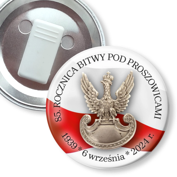 przypinka z żabką 85. Rocznica Bitwy pod Proszowicami