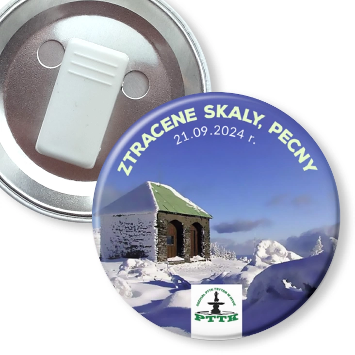 przypinka z żabką Ztracene Skaly Pecny PTTK Nysa