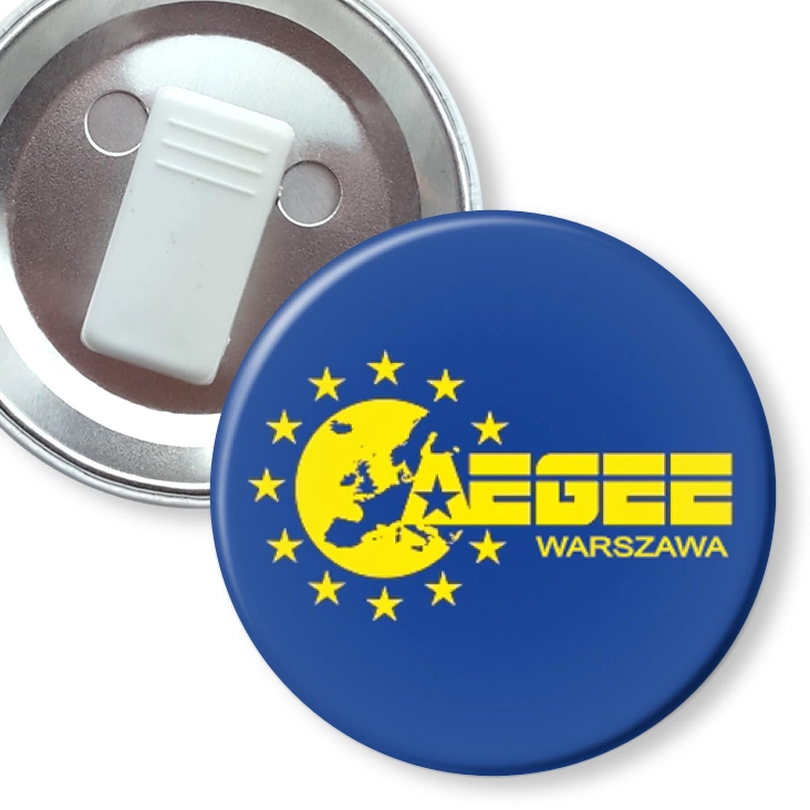 przypinka z żabką AEGEE Warszawa