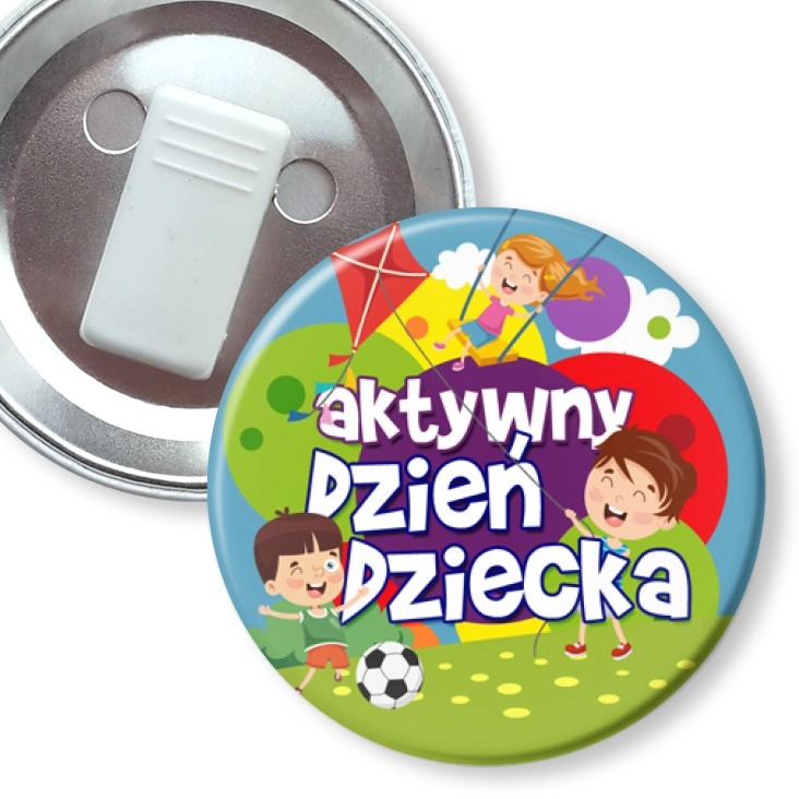 przypinka z żabką Aktywny Dzień Dziecka