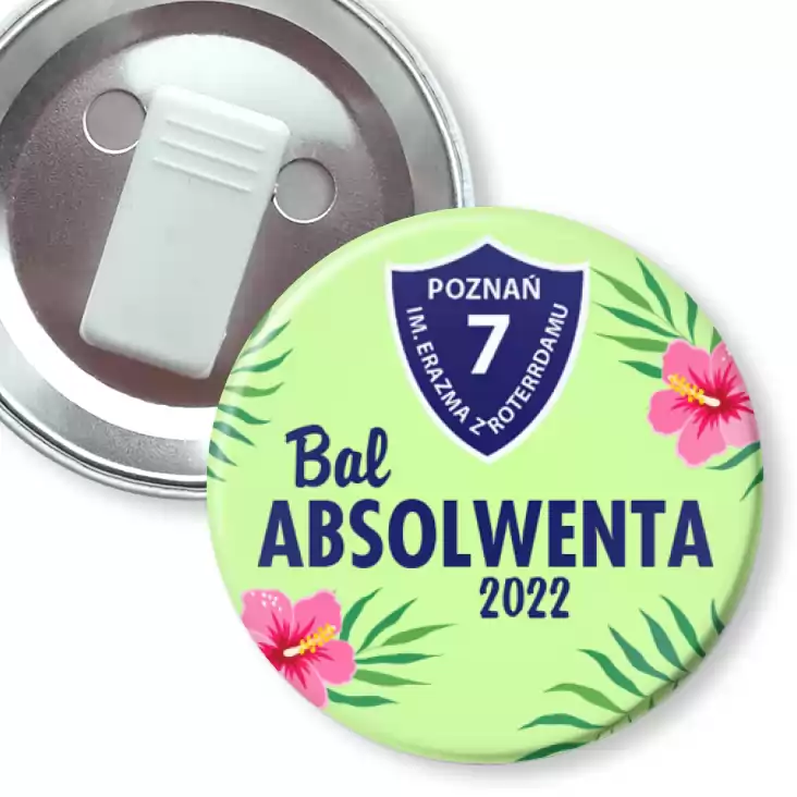przypinka z żabką Bal Absolwenta SP 7 Poznań