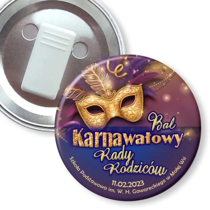 przypinka z żabką Bal Karnawałowy SP w Małej Wsi