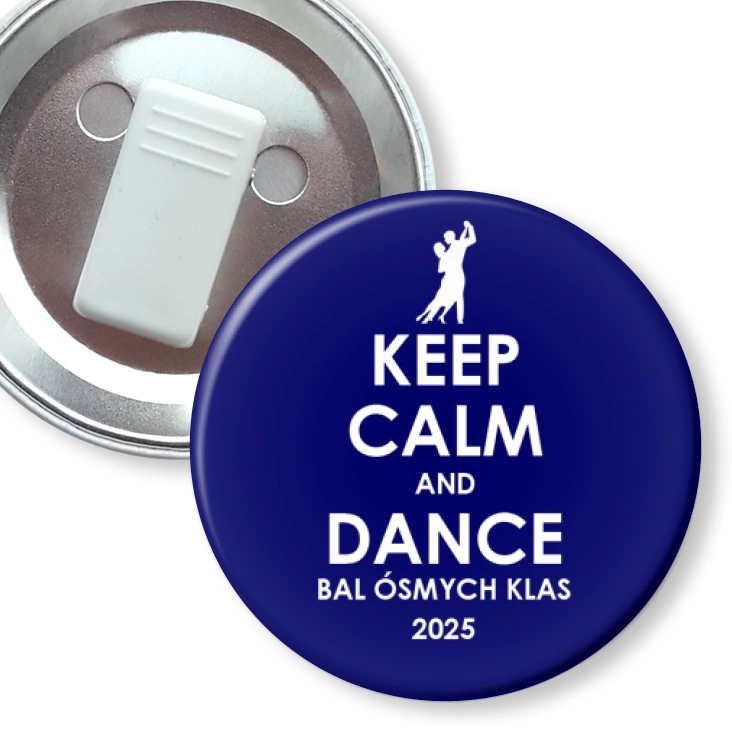 przypinka z żabką Bal Ósmych Klas keep calm and dance