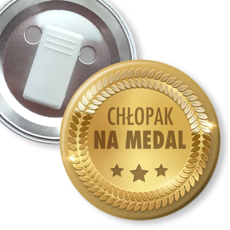 przypinka z żabką Chłopak na medal Dzień Chłopaka