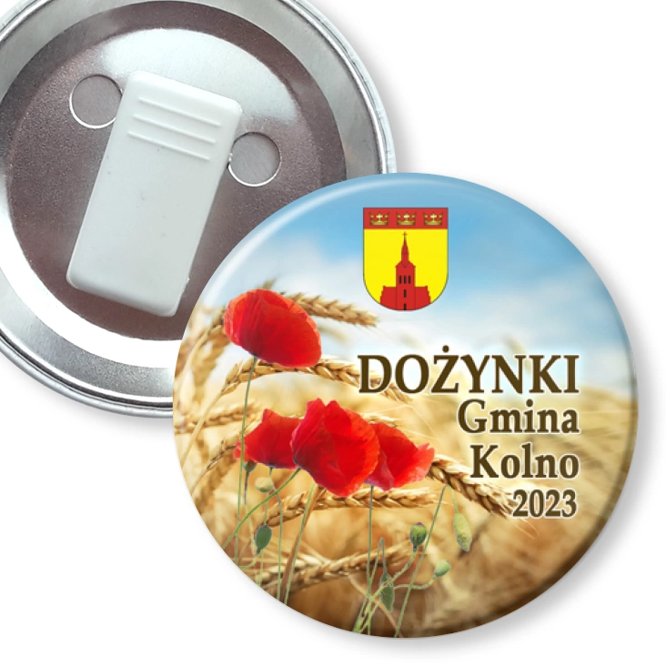 przypinka z żabką Dożynki Gmina Kolno
