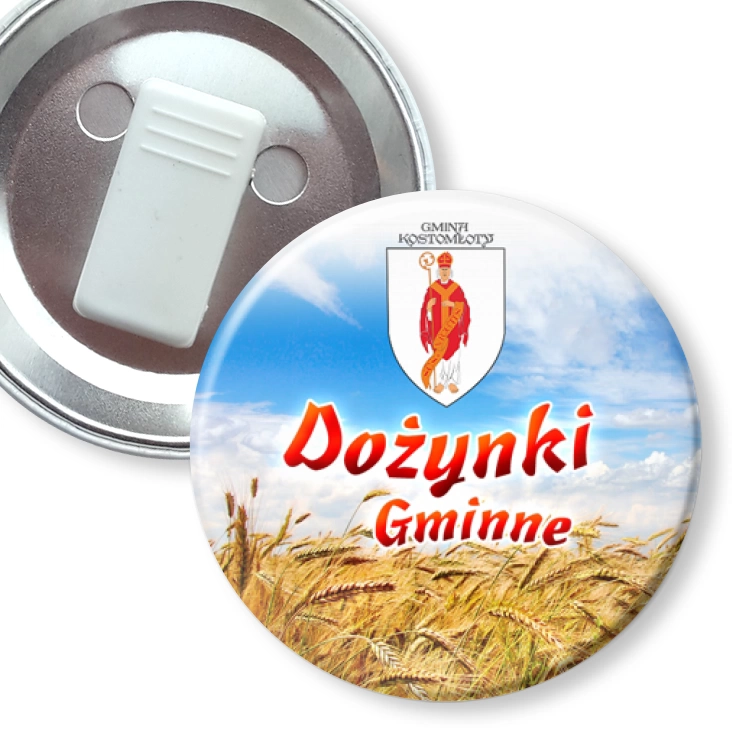 przypinka z żabką Dożynki Gmina Kostomłoty