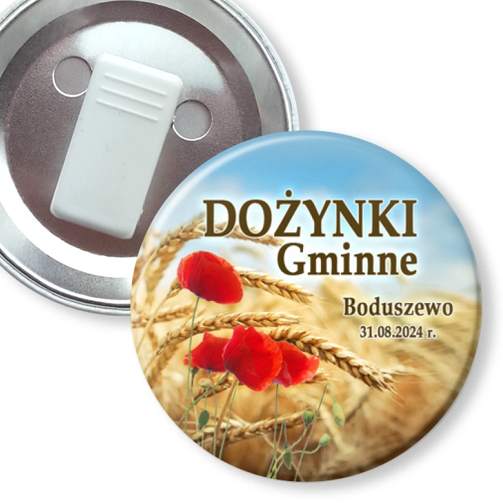 przypinka z żabką Dożynki Gminne Boduszewo 2024