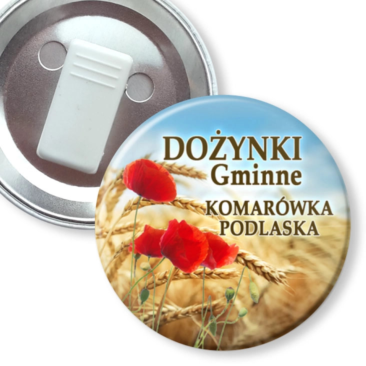 przypinka z żabką Dożynki Gminne Komarówka Podlaska