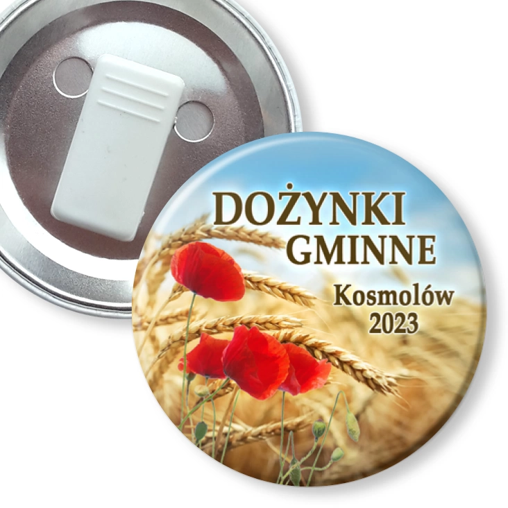 przypinka z żabką Dożynki Gminne Kosmolów 2023