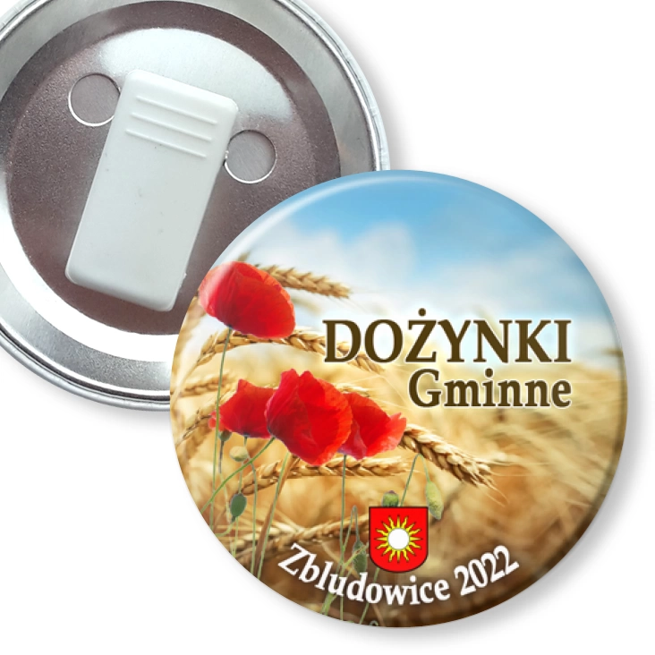 przypinka z żabką Dożynki Gminne Zbludowice 2022