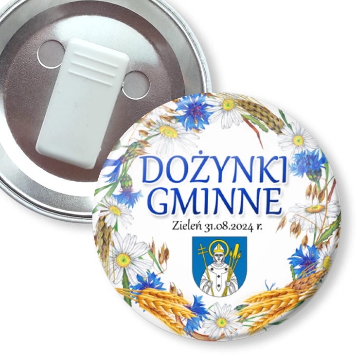 przypinka z żabką Dożynki Gminne Zieleń 2024