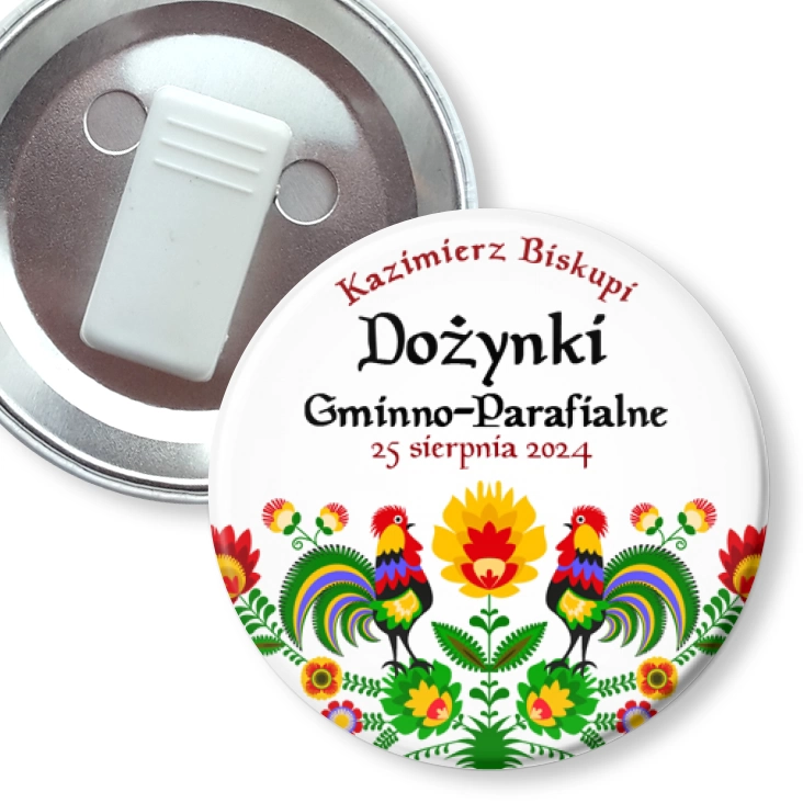 przypinka z żabką Dożynki Gminno-Parafialne Kazimierz Biskupi 2024