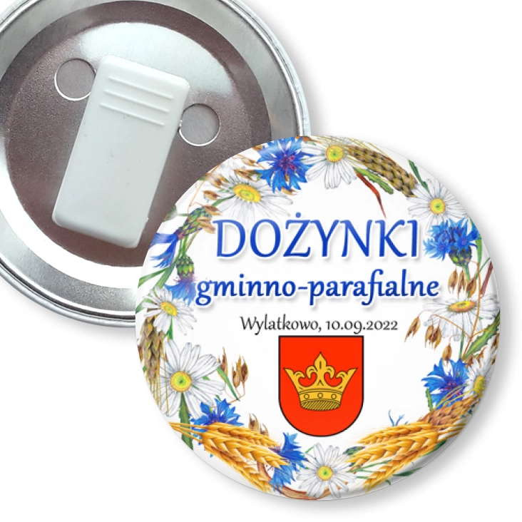 przypinka z żabką Dożynki gminno-parafialne Wylatkowo 2022