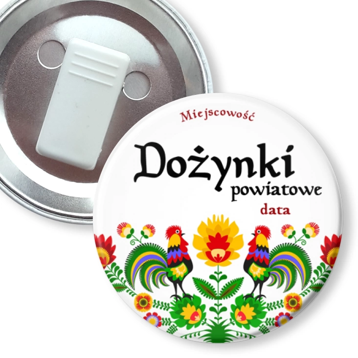 przypinka z żabką Dożynki powiatowe folkowe koguty