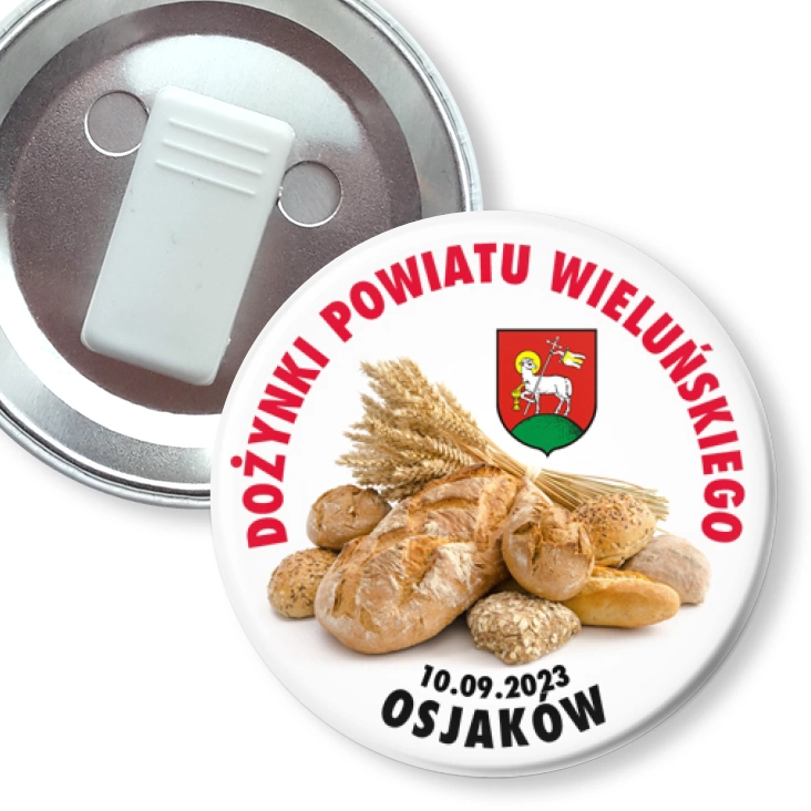 przypinka z żabką Dożynki Powiatowe Osjaków 2023
