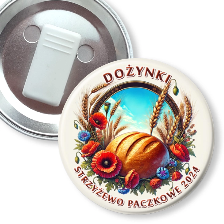 przypinka z żabką Dożynki Strzyżewo Paczkowe 2024