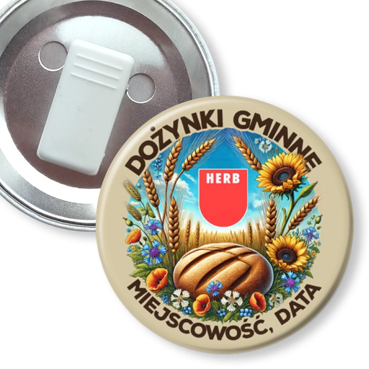 przypinka z żabką Dożynki z herbem