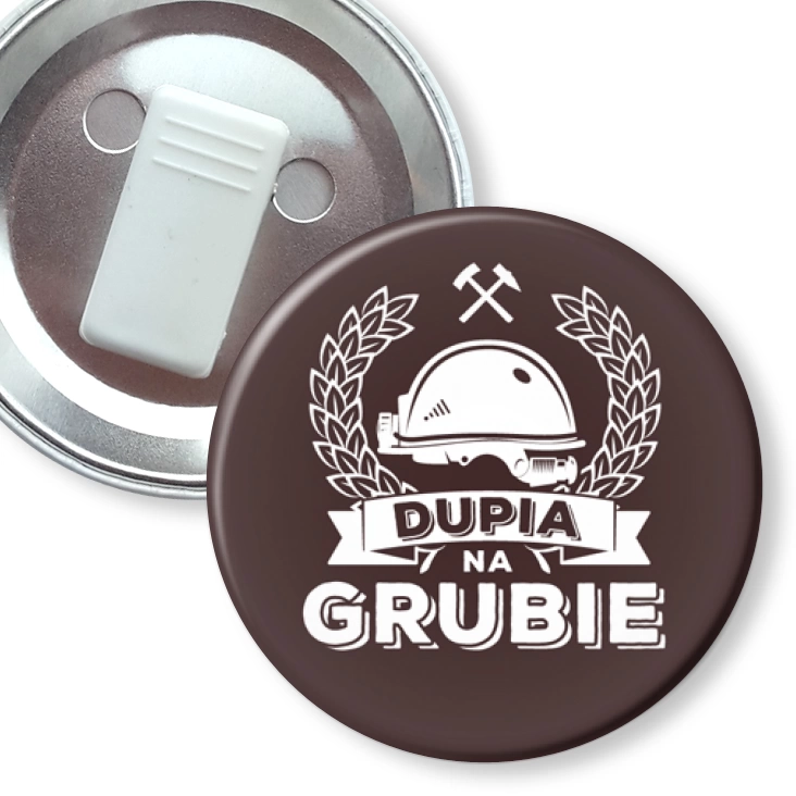 przypinka z żabką Dupia na grubie