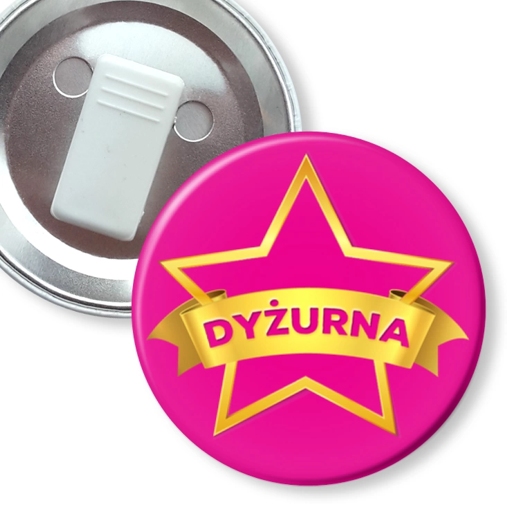 przypinka z żabką Dyżurna złota gwiazda