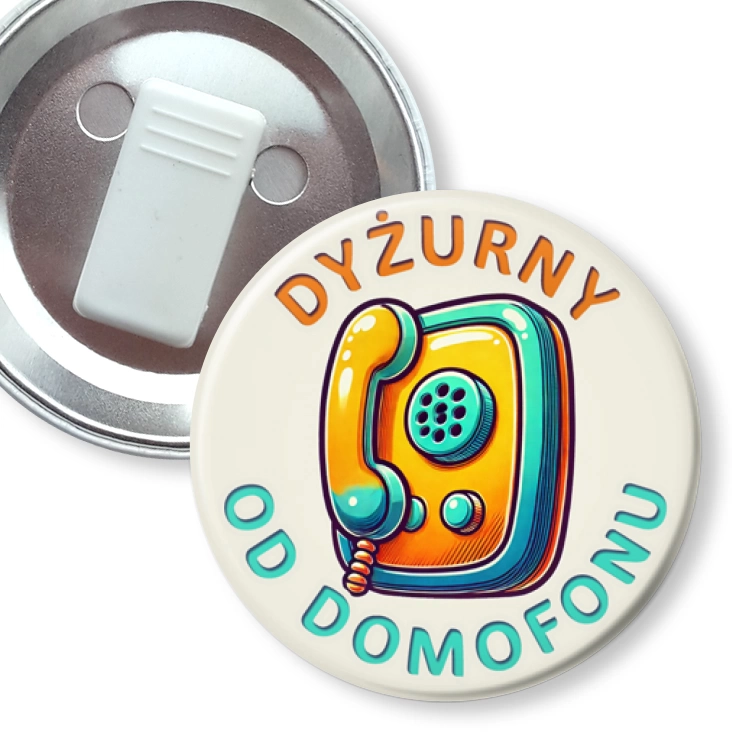 przypinka z żabką Dyżurny od domofonu