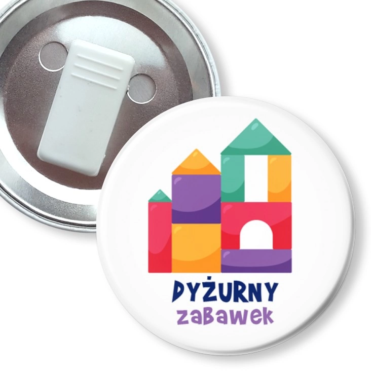 przypinka z żabką Dyżurny zabawek