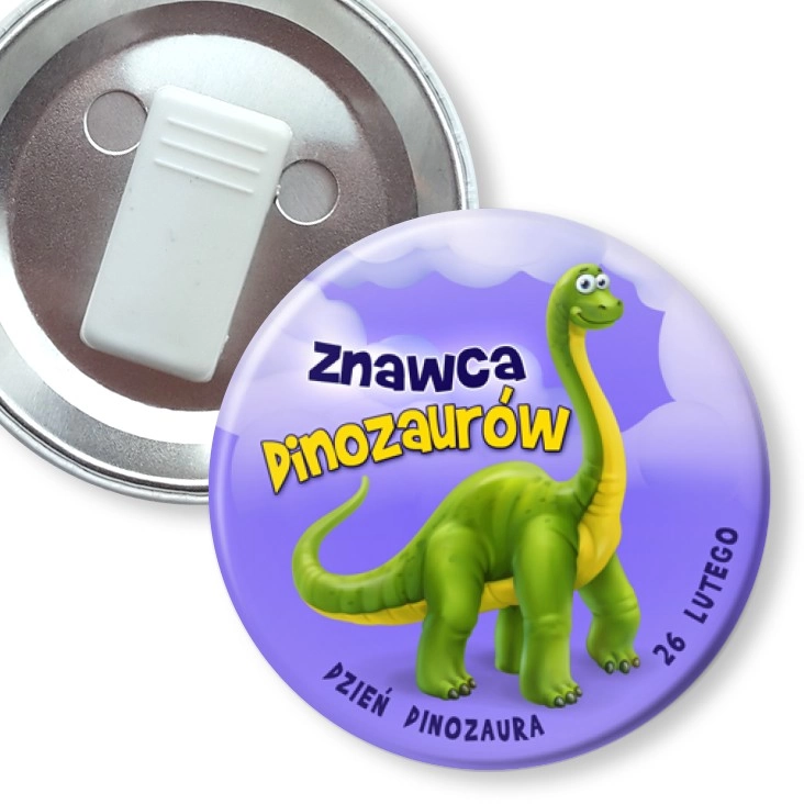 przypinka z żabką Znawca Dinozaurów