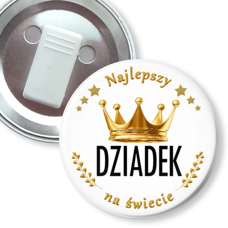 przypinka z żabką Dzień Dziadka - Król Dziadek