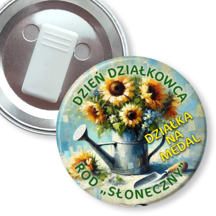 przypinka z żabką Dzień Działkowca ROD Słoneczny