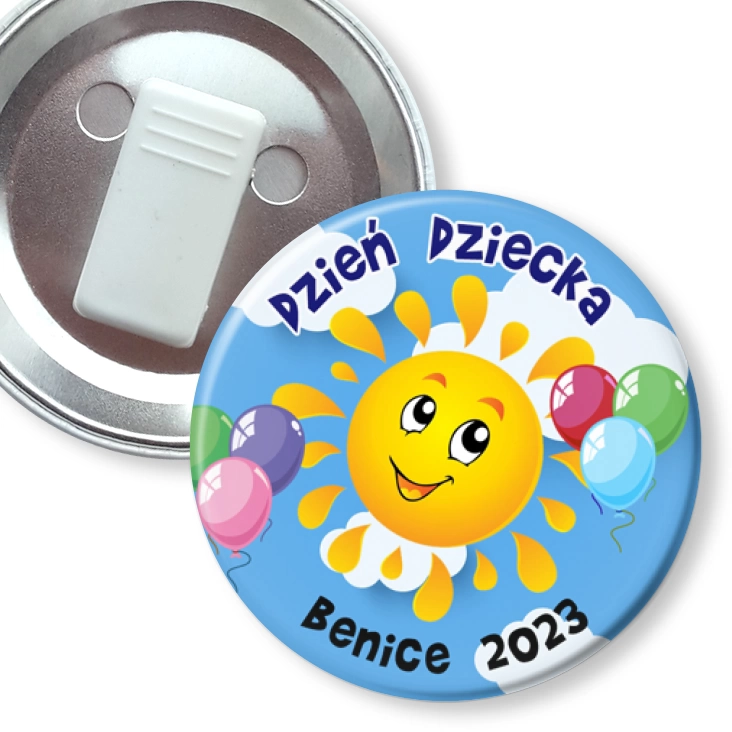 przypinka z żabką Dzień Dziecka Benice 2023