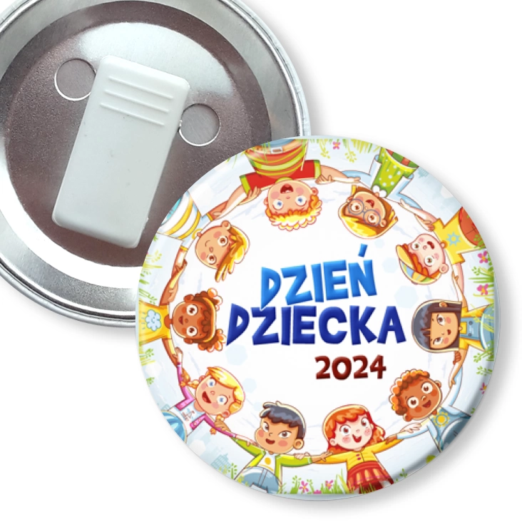 przypinka z żabką Dzień Dziecka dzieci różnych narodowości