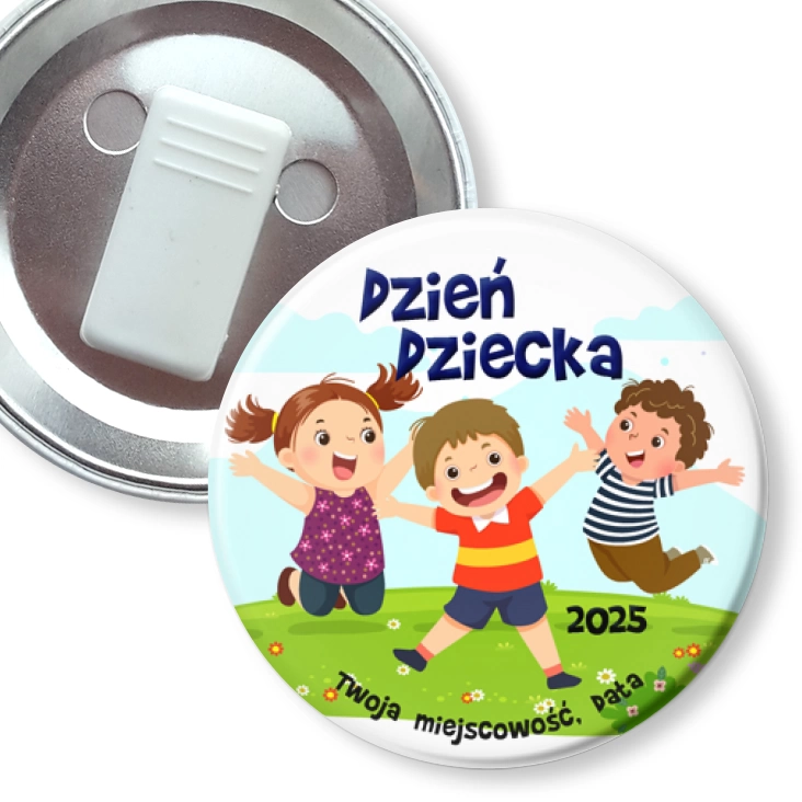 przypinka z żabką Dzień Dziecka wesołe dzieciaki