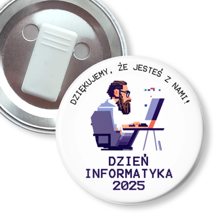 przypinka z żabką Dzień Informatyka