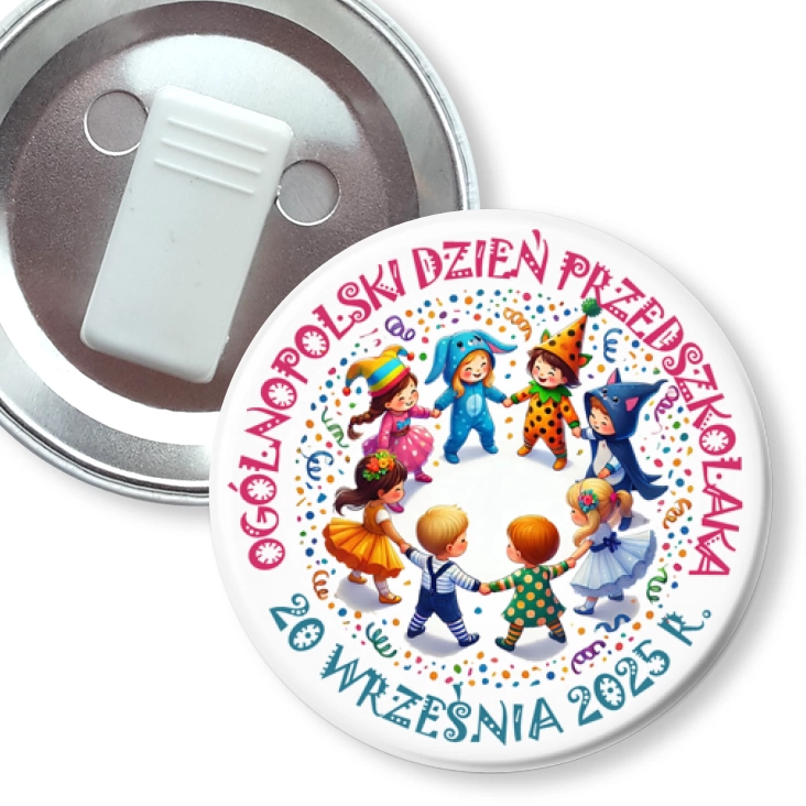 przypinka z żabką Dzień Przedszkolaka przebierańcy