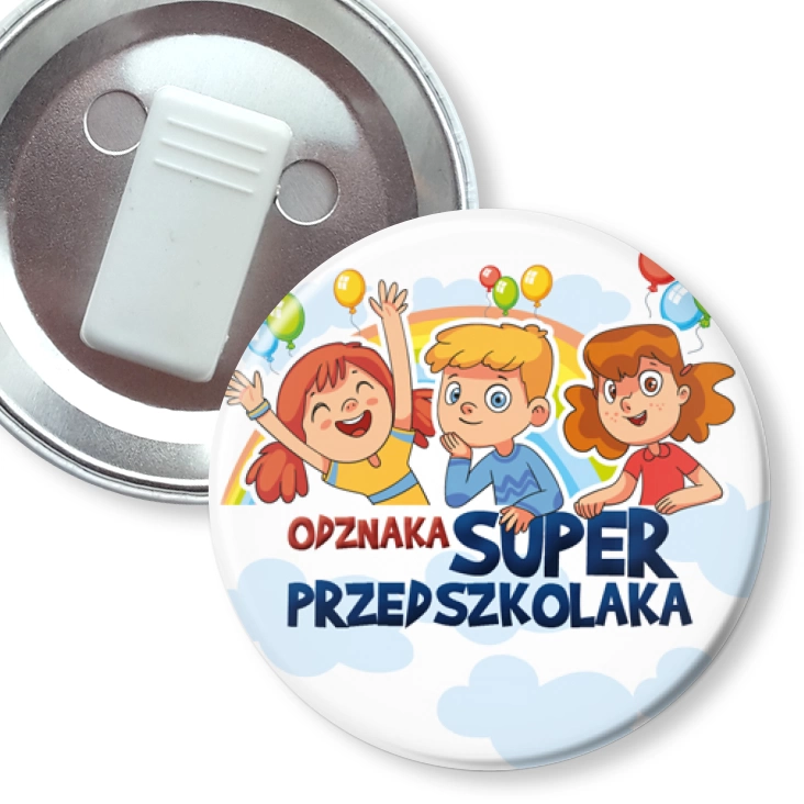 przypinka z żabką Dzień Przedszkolaka Super Przedszkolak