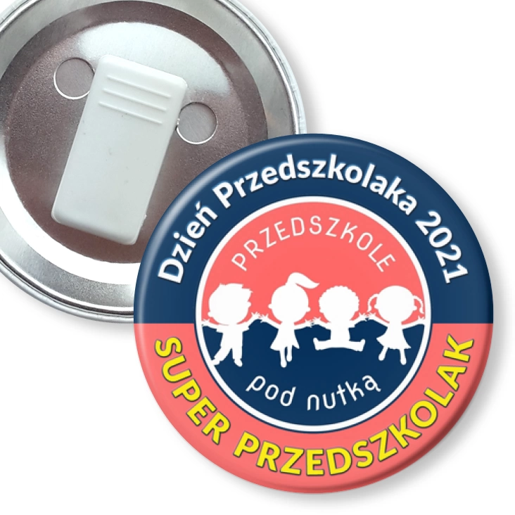 przypinka z żabką Dzień Przedszkolaka w Przedszkolu pod nutką