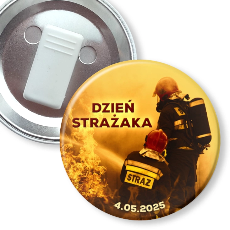 przypinka z żabką Dzień Strażaka 4 maja para strażaków