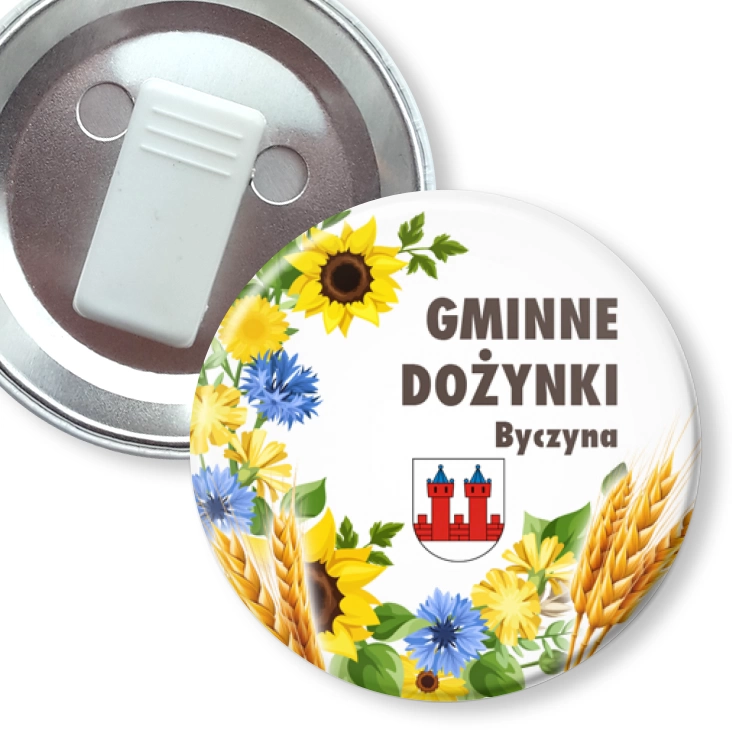 przypinka z żabką Gminne Dożynki Byczyna 2024