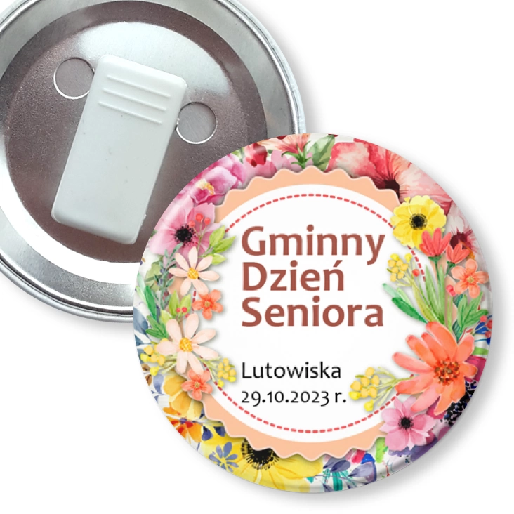 przypinka z żabką Gminny Dzień Seniora Lutowiska