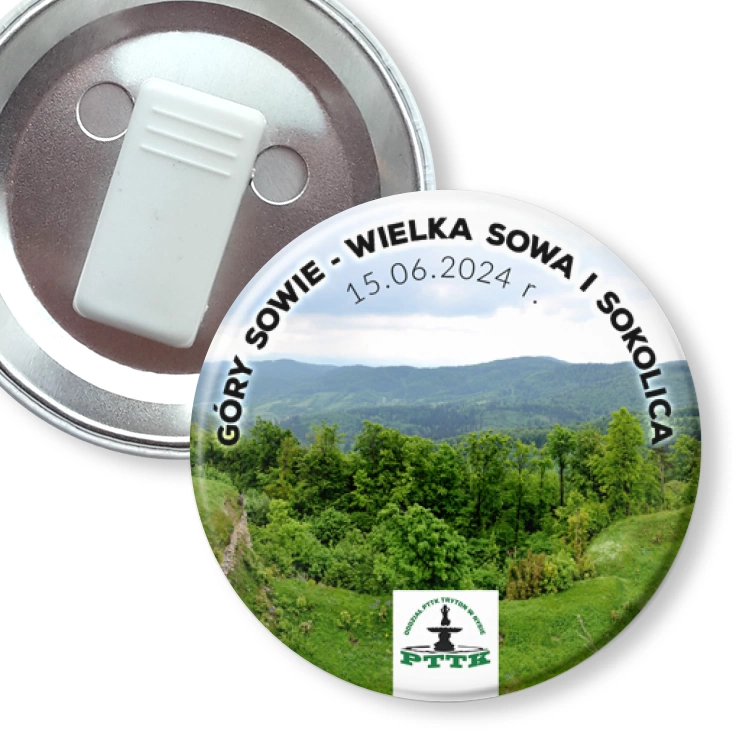 przypinka z żabką Góry Sowie Wielka Sowa i Sokolica