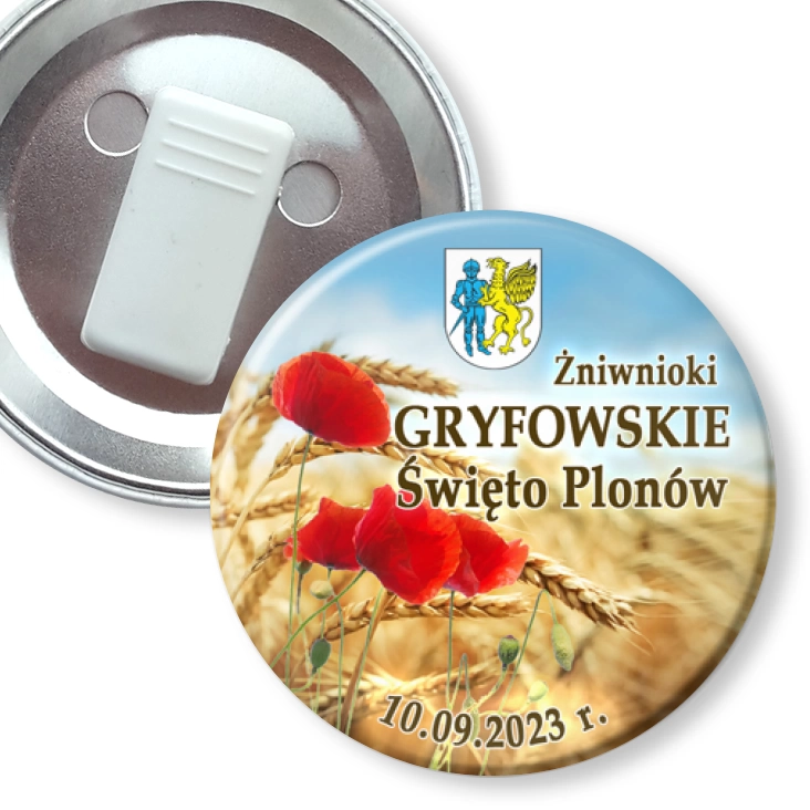 przypinka z żabką Gryfowskie Święto Plonów